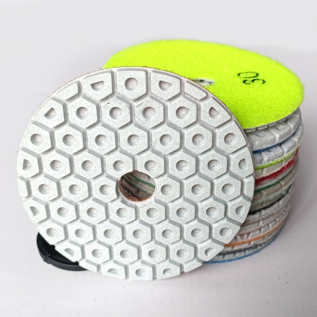 Little Ant Color Color 4inch Honeycomb Wet Polishing Pad cho đá granit đá granit kỹ thuật
