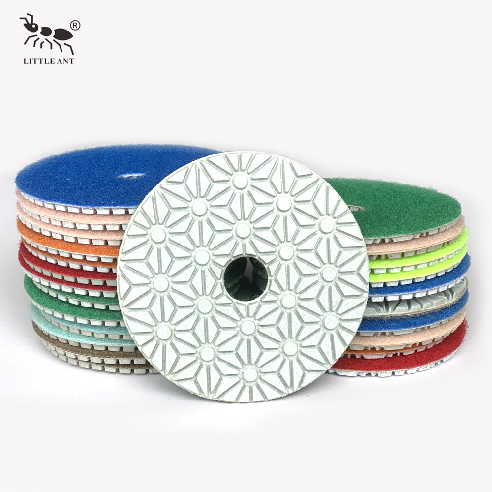 Little Ant 3 hoặc 4 BƯỚC MÔ HÌNH HOA HỒNG Kim cương Polishing Pad Fornable cho đá đá granit đá granit Terrazzo bê tông đá vôi