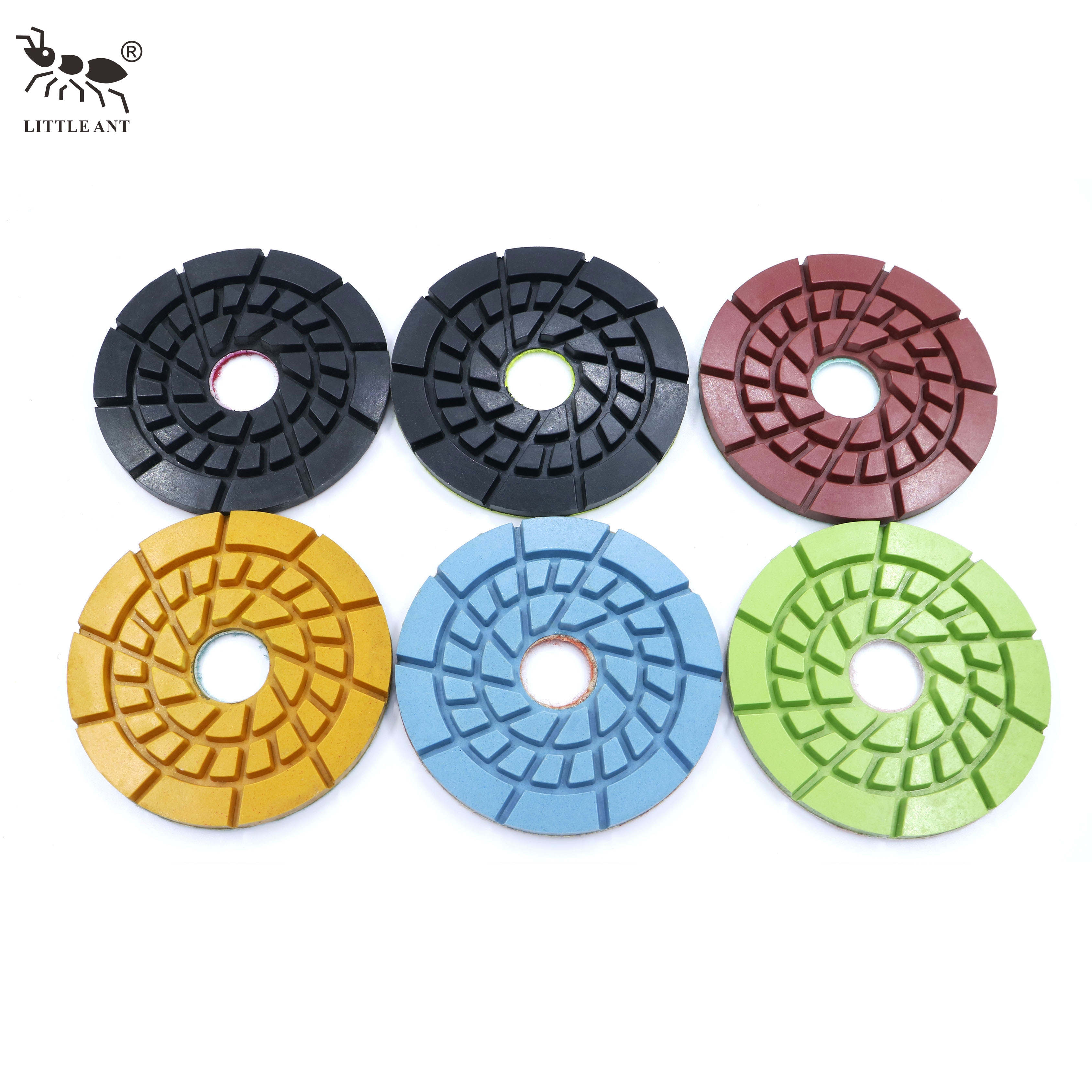 Little Ant 5 "125mm Khóa Snail Khóa nhựa Polishing sàn với PVC Backing Wet Sử dụng 5 inch đá granit Terrazzo Quartz