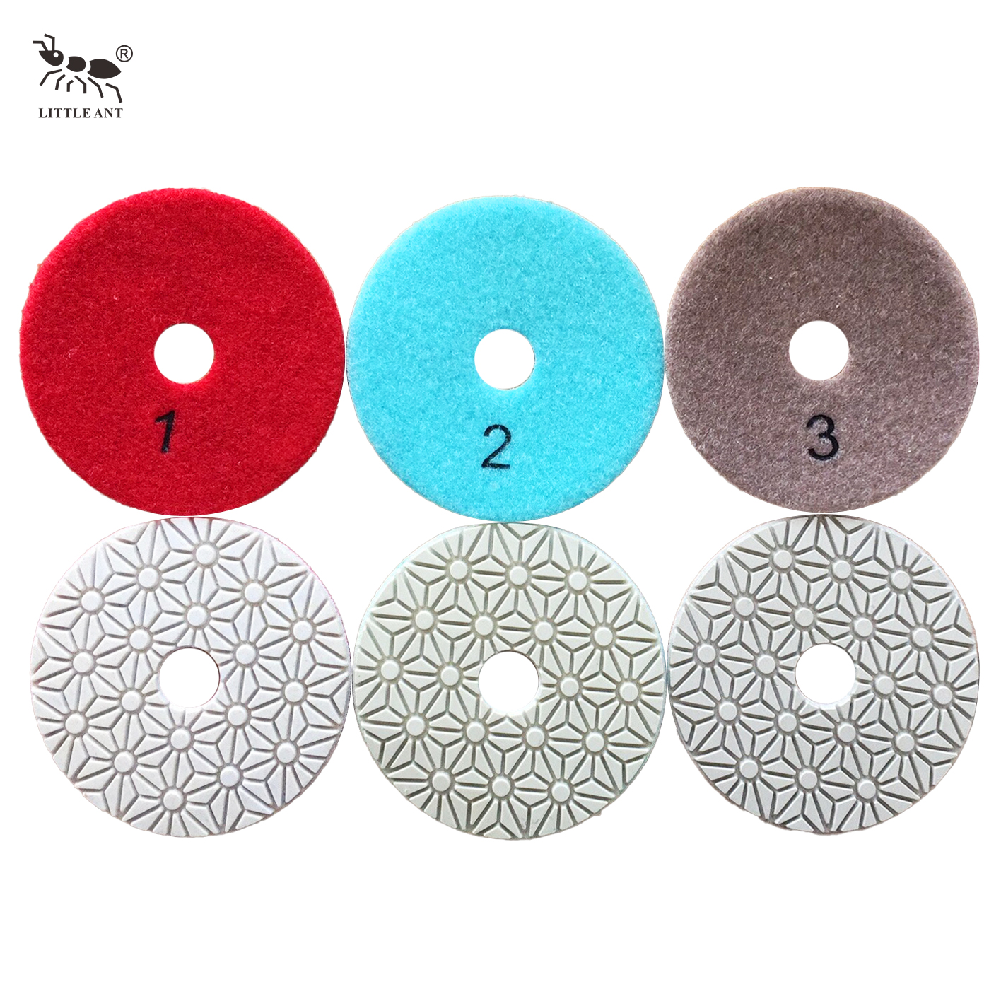 Little Ant 3 hoặc 4 BƯỚC MÔ HÌNH HOA HỒNG Kim cương Polishing Pad Fornable cho đá đá granit đá granit Terrazzo bê tông đá vôi