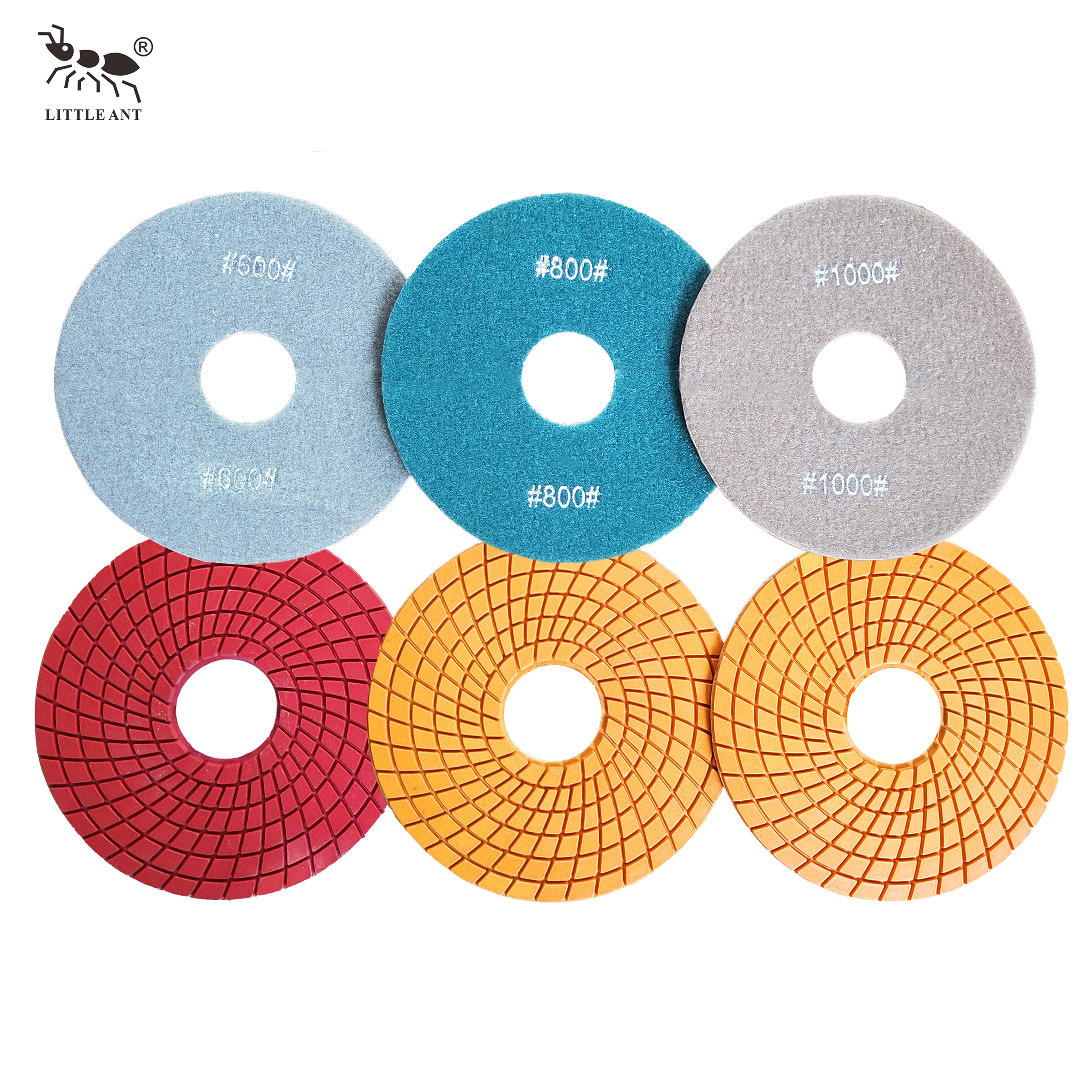 Little Ant 180mm 7 inch nhựa Polishing Pads Spirl Wet True Color cho đá thiết kế