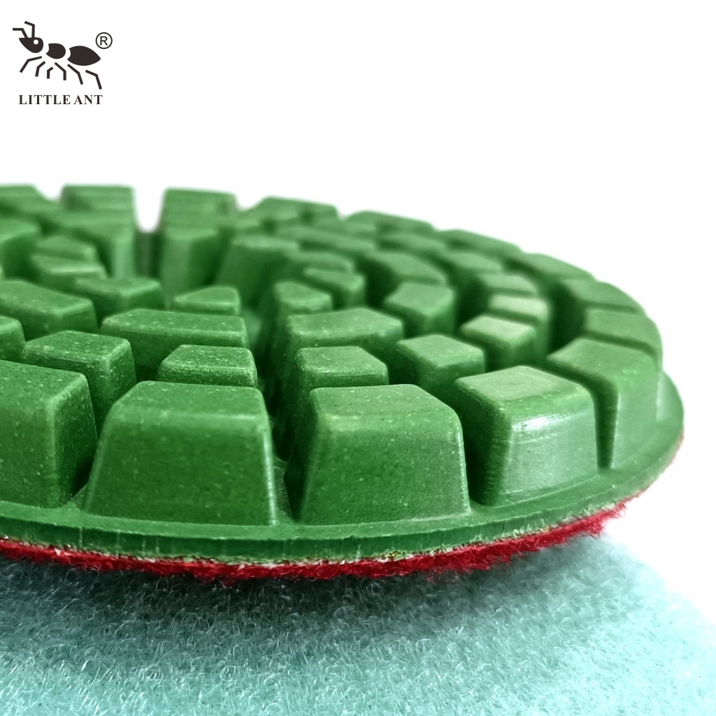 Little Ant New 4inch Green Gaint 10mm Diamond Bê tông Polishing Tấm đánh bóng cho Kỹ sư Đá Terrazzo
